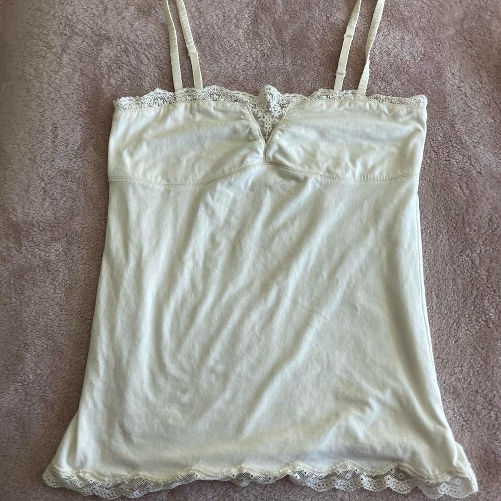 Large White Lacey American Eagle Tank top
